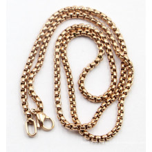 Fashion Rose Gold Plated Stainless Steel Sq Pearl Chain